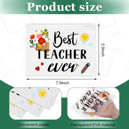 Cunno 60 Pcs Teacher Appreciation Gifts Bulk Small Teacher Survival Kit Bag Waterproof Makeup Pouch Cosmetic Pencil Bag Thank You Gifts for Women ...