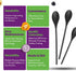 Crisp 3 Piece Poly Mixing Spoon Set - Plastic, Durable Kitchenware, Dishwasher Safe - Made in the USA - Black...