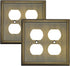 Wall Plate for Electrical Outlets, Decorative Antique Brass Switch Plates Outlet Cover, Light Switch Cover Plate, 2-Gang Wall Plates, Solid Zinc A...