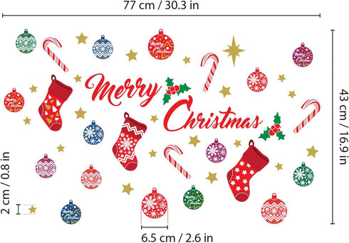 Christmas Decorations Clearance for Home, Indoor, Wall Stickers " Merry Christmas Decor" Wall Murals Decals Living Room Children Nursery Restauran...