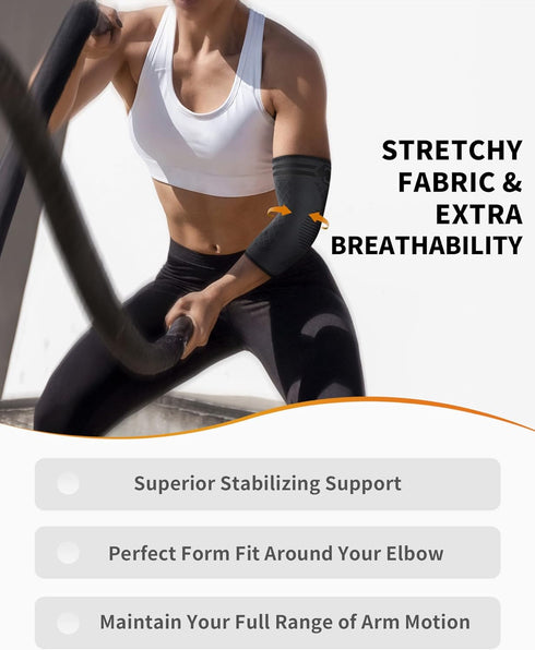 CAMBIVO 2 Pack Elbow Brace for Tendonitis, Tennis Elbow Compression Support Sleeve for Golfers Elbow Pain Relief, Arthritis, Bursitis, Workout, We...