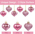 GuassLee Valentines Day Decorations Heart Ornaments - 36pcs Rose Gold Heart Shaped Baubles Tree Ornaments for Valentine's Day Wedding Anniversary ...