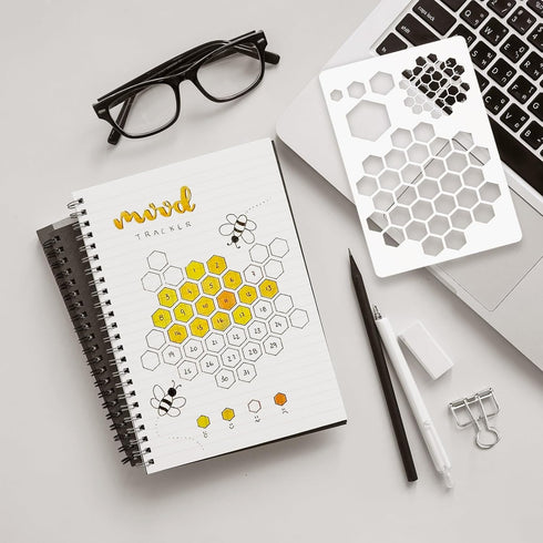 16 Pcs Journal Stencils, Journaling Stencils for A5 Notebook Scrapbook Dotted Journals, Planner Accessories/Supplies for Create Your Own Stencils ...