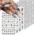 Butterfly Nail Stickers 3D Self-Adhesive Rose Nail Art Stickers Gothic Design Star Nail Decals Black Sun Moon Flame Flower Nail Art Supplies for W...