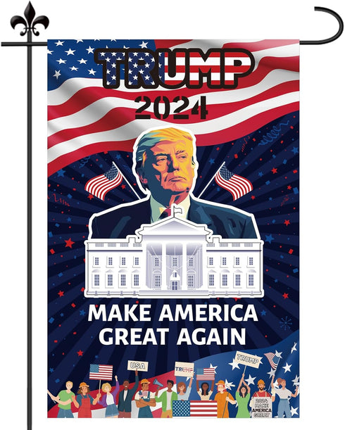 Trump Yard Sign, 45x30cm / 18x12 Feet 2024 Voted for Trump Flag Mpaign Signs Support Trump Decoration for Outdoor Lawn Garden Patio...