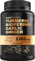 4-in-1 Turmeric and Garlic Supplements with Bioperine 2360 mg Turmeric Ginger Root Capsules with Garlic for Joint, Digestion & Immune Support (120...