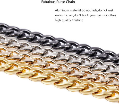 Medium Size Fabulous Metal Shoulder Crossbody Purse Strap Replacement Bag Chain Accessories (48‘’, Gold)...