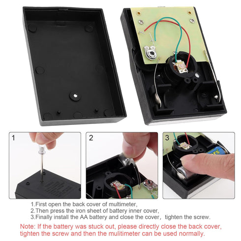 Mini Analog Multimeter Electric AC/DC Current OHM Decibels Voltage Voltmeter Ammeter with Test Leads, AA Battery Included...