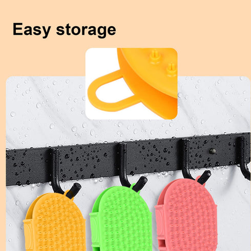 Dog Grooming Shampoo Brush, Pet Soothing Massage Rubber Bristles Curry Comb, Bath Gloves for Dogs and Cats Washing, Double-Sided Available, Yellow...