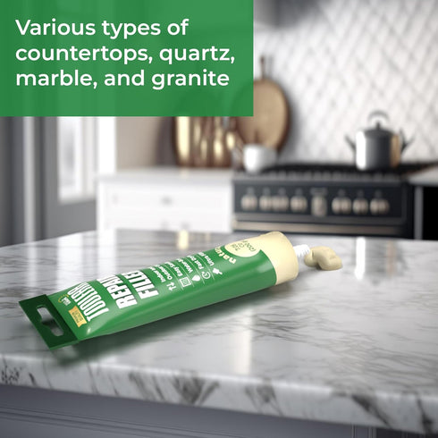 Quartz Countertop Chip Repair Kit (6 Pcs Set), Porcelain, Tile, Ceramic, Marble, Concrete, Wood, Travertine, Acrylic Countertop, Bathtub, Corian, ...