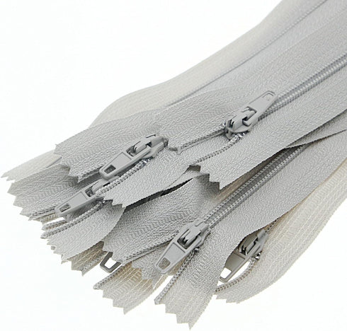 #3 Nylon Coil Zipper Gray Closed End Sewing Zippers Bulk for DIY Tailor Sewing Crafts,Bags,Purses(20 PCS/Pack,16 Inch) SHUNLI...