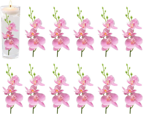 ARDUX (12 Pieces) Artificial Flowers for Floating Candles Mini Artificial Orchid Flower Vase Fillers for Wedding Dinning Table Party Home Bar Rest...
