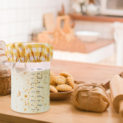 4pcs Cloth Covers for Sourdough Starter Jar, Plaid Cotton Cloth Cheese Bread Fermentation Jar Covers Elastic Unbleached Reusable Cloth lid Cover S...