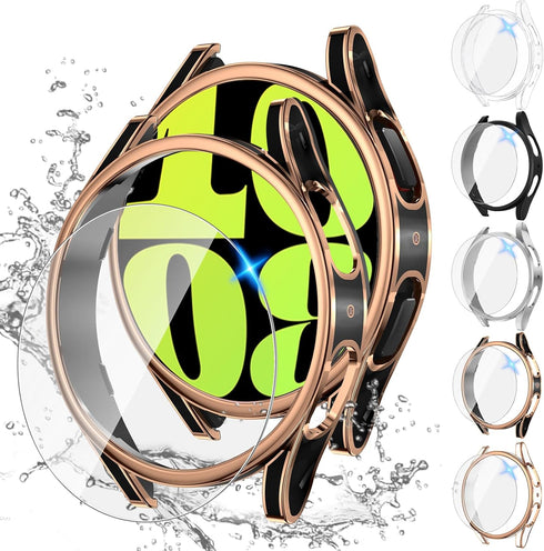 Tensea [5+5Pack for Samsung Galaxy Watch 6 Screen Protector Case 40mm Accessories, Hard PC Bumper & HD Anti-Fog Tempered Glass Protective Film, Fa...