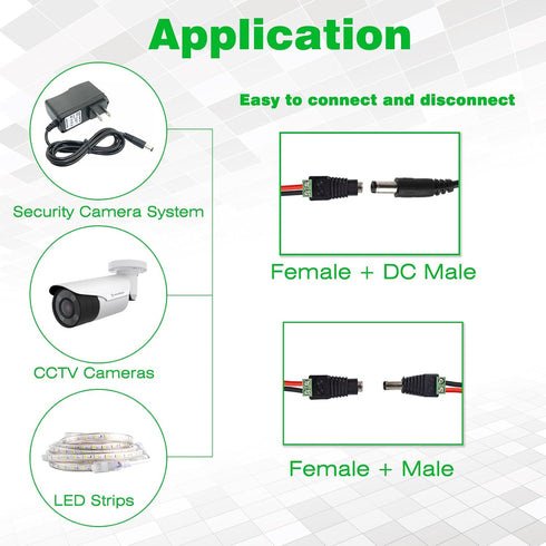 20Pcs Female 12V DC Power Connector 5.5mm x 2.1mm,20 x Female Power Jack Plug Barrel Adapter,DC Power Connector for Led Light Strip CCTV Security ...