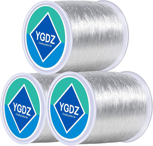 0.8mm Elastic String, YGDZ 3 Rolls Bracelets String Clear Elastic Stretch Cord Jewelry Bead Bracelet String for Seed Beads, Bracelets and Jewelry ...
