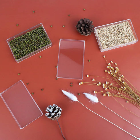 dedoot Clear Acrylic Box with Lids, 4 Pack 4.3x2.7x1 Inch Clear Acrylic Plastic Square Cube Storage Candy Box Containers for Wedding, Party, Treat...