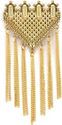 Knighthood Gold Triangular Executive Abstract Detailing And Hanging Tassel Chain Collar Pin Brooch, Suit Stud, Shirt Studs, Lapel Pin Accessories ...