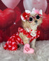 Fitwarm Valentines Day Sweet Heart Dog Dress, Dog Holiday Outfit, Dog Clothes for Small Dogs Girl, Pet Cat Apparel, Red, Pink, Small...