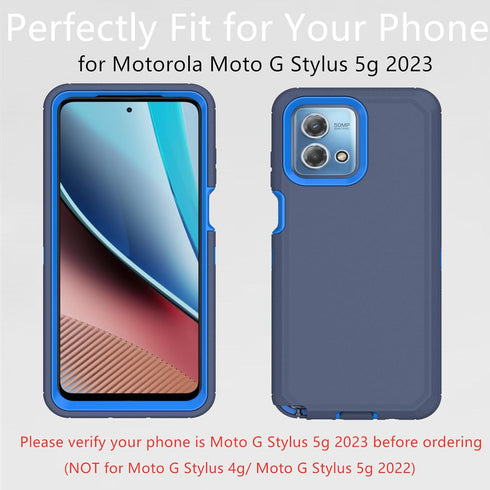 for Motorola Moto G Stylus 5G 2023 Case, Heavy Duty Defender Case Dustproof Shockproof Protection 3 in 1 Rugged Phone Cover for Moto G Stylus 5G 2...