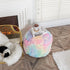 Asuprui Pouf Ottoman Unstuffed Round Bean Bag Poof Ottoman Seat Soft Faux Fur Footrest Stool 20x20x12 Inches Fuzzy Chair Floor Chair Foot Rest wit...