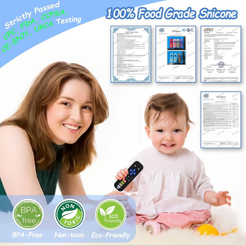 Baby Teething Toys, Silicone Remote Control Shape Teethers Chew Toys for Babies 0-24 Months (Black)...