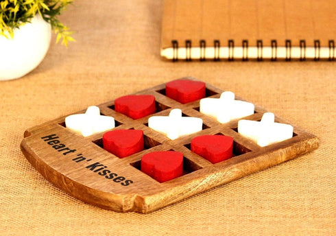 Tic Tac Toe Game Set for Kids, Friends, Family, 3D Board Games, Classic Wooden Board Game Home Decor for Living Room, Tea Table Game, Strategy Boa...