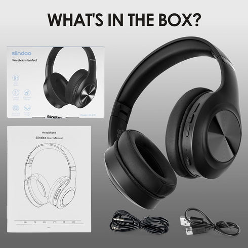 JH-923 Wireless Headphones Over Ear, 65H Playtime, 3EQ Sound Modes, Hi-Res Audio with Deep Bass Microphone,Foldable Lightweight Bluetooth Headphon...