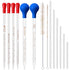 14 Pcs Glass Graduated Droppers Set Include 6 Pipettes Dropper 0.5ml 1ml 2ml 3ml 5ml 10ml with 6 Glass Stir Rod and 2 Washing Brushes for Lab Liqu...