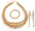YBMYCM Gold Beaded Jewelry Set Chunky Multi Strands Choker Necklace Bracelet Earrings Set for Women...