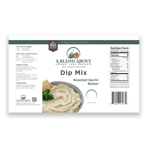 A Blend Above Roasted Garlic Butter Dip Mix Mixed Seasoning Packet (3 Pack), Gluten-Free, No MSG, All Natural, No Preservatives, Vegetable Dip, Ke...