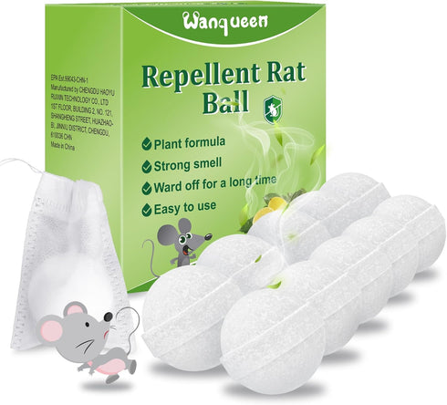 10 Packs Repellent Rat Ball Mouse Repellent, Peppermint Oil to Repel Mice and Rats, Rats Mice Rodent Repellent Deterrent Pest Insect Control...