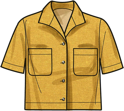 Simplicity Misses' Button Down Shirt, Pants and Shorts Sewing Pattern Kit, Code S9715, Sizes 8-10-12-14-16, Multicolor...