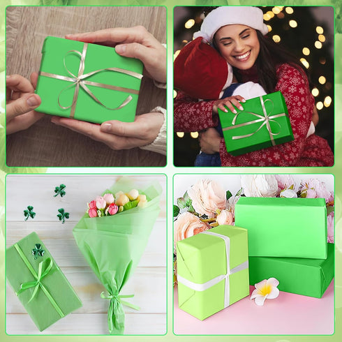 Sadaunbe 60 Sheets Mixed Green Tissue Paper for Packaging Gift Bags Decoration, Green Wrapping Tissue Paper Bulk for DIY Art Crafts Birthday Weddi...