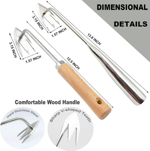 Gardening Weeding Pulling Tool,2pcs New Weeding Artifact Uprooting Weeding Tool,Stainless Steel Garden Weed Puller Tool,Garden Weeder Tool with Gl...