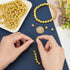 PH PandaHall 235pcs (5 Strands) 8mm Natural Lava Beads Gold Lava Stone Beads Oil Diffuser Beads Chakra Bead Round Loose Beads Lava Beads Energy Be...