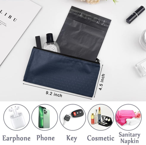 Sanitary Napkin Disposal Bags, Feminine Personal Disposal Bags, 200pcs Gray Opaque Bags and 2pcs Dark Blue Sanitary Napkin Storage Bags for Sanita...