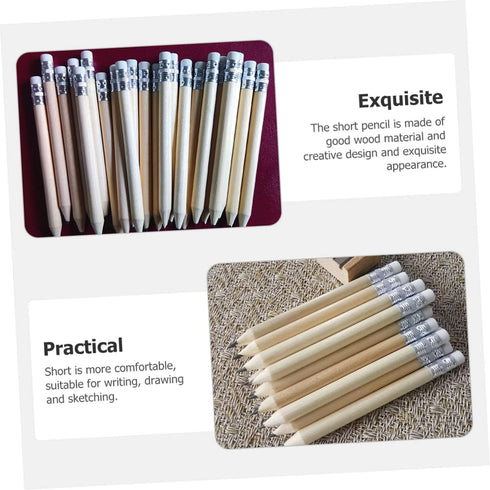 50pcs Short Pencil Pencils Pencils for Preschoolers Drawing Tool Small Golf Pencils Short Pencils Pupil Pencils Erasable Pencils Small Pencil Bass...