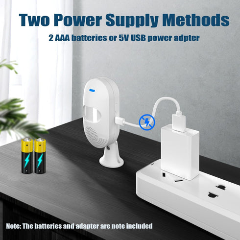 Smart PIR Motion Sensors: WiFi Motion Detector with App Notification Alert, USB/Battery Powered Movement Detector, Compatible with Alexa Google Ho...