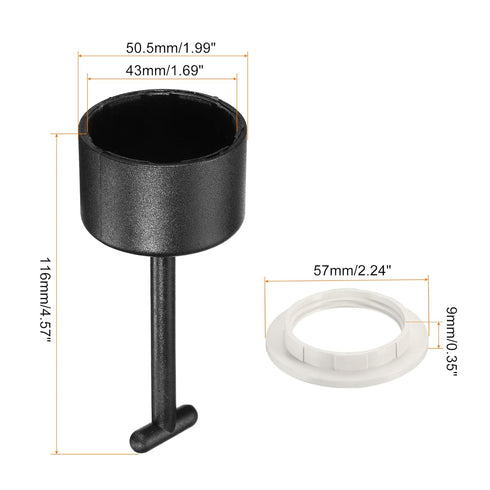MECCANIXITY E26/E27 Socket Ring Removal Tool T Type with Lamp Shade Socket Rings for Medium Base, Light Replacing Accessories, White Pack of 5...