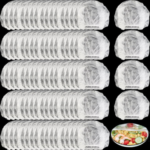 RONYOUNG 300PCS Plastic Bowl Covers Elastic Disposable Bowl Covers for Food Storage, Stretch Covers for Bowls, Fresh Keeping Bags Stretch Lids Kit...