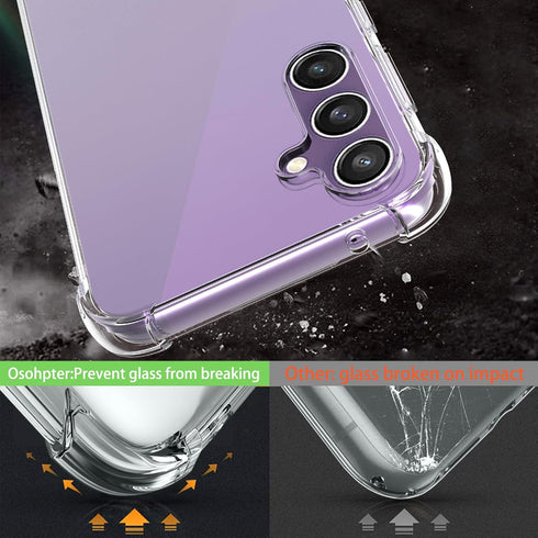Osophter for Galaxy S23-FE Case: Clear Women Girls Boys Reinforced Corners TPU Shock-Absorption Flexible Cover for Samsung Galaxy S23 FE Phone Cas...