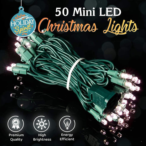 Christmas String Lights, 50 Premium LED Mini Christmas String Lights, Indoor/Outdoor Twinkle Lights for Xmas, Birthday, Wedding, Party, Bedroom & ...