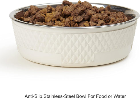 PetRageous 16011 Kona Stainless Steel Non-Slip Dishwasher Safe Dog Bowl 6.5-Cup 8.5-Inch Diameter 2.75-Inch Tall for Large and Extra Large Dogs an...