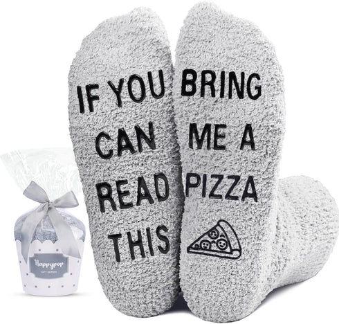 Zmart Funny Fuzzy Socks For Women Men, Novelty Chocolate Beer Socks, If You Can Read This...