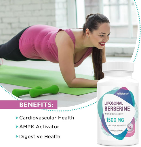 Berberine HCL Supplement 1500mg - High Bioavailability Liposomal Berberine Capsules for Women and Men, AMPK Activator...