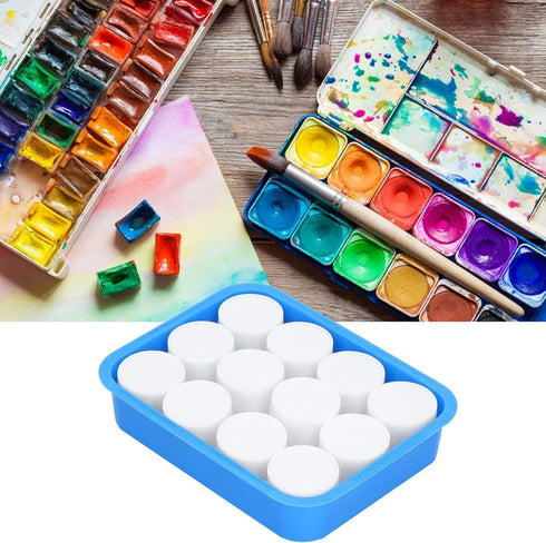 12 Pcs Painting Cups with Storage Box No Spill Paint Cups Washable Paint Mix Cups Kids Painting Tools for Watercolor Tempera Home School...