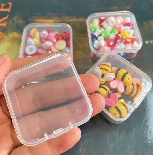 40 Pack 4.5 cm Small Plastic Containers with Lids,Clear Plastic Beads Storage Containers Box for Small Items and Craft Projects...