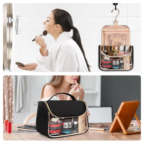 Ethereal Makeup Bag Travel Bag with Hanging Hook, Portable Toiletry Bag for Women with Small Brushes Bag Clear Cosmetic Bag...
