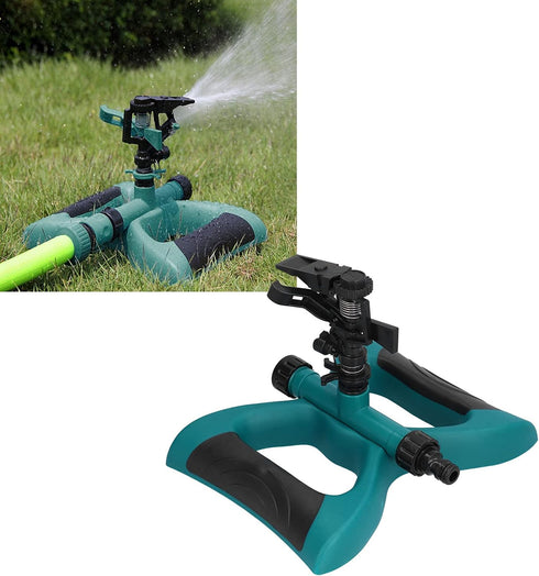 Automatic Sprinkler, Rubber?Coated Base Rotating Automatic Sprinkler Easy to Use for Nurseries for Watering Lawns for Gardens(Dark Green)...